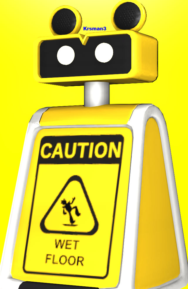 FNAF Security Breach - Wet Floor Bot by Krsman30 on DeviantArt