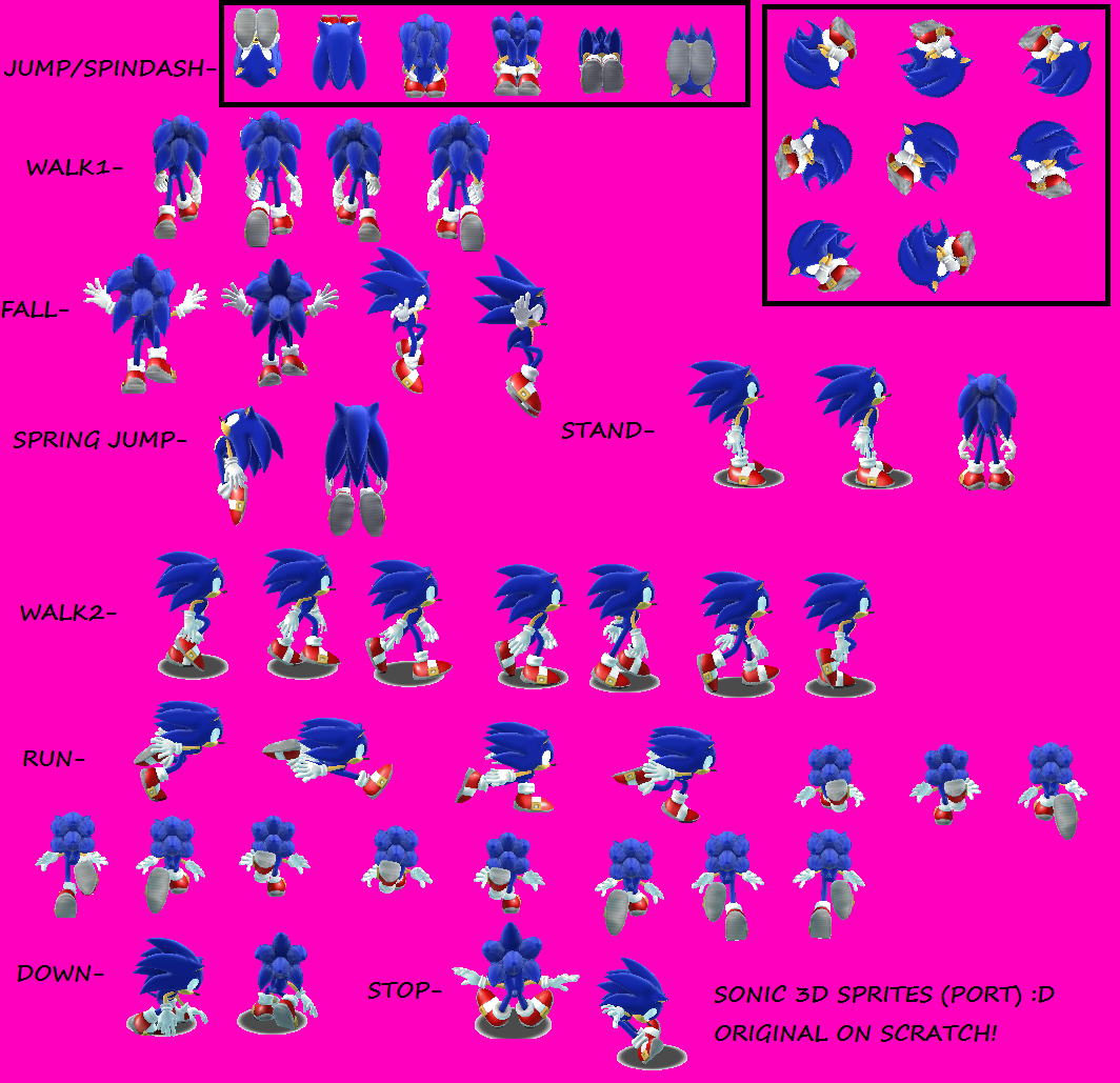 Sonic 3d Sprites By Realsonic8 On Deviantart