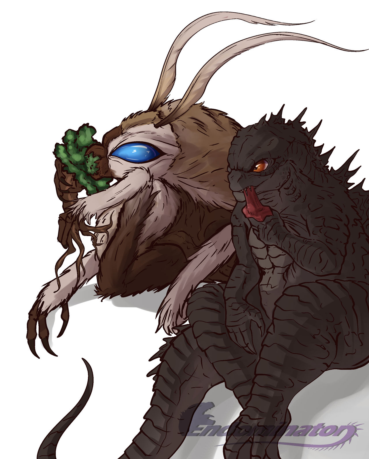 Baby Goji and Mothra by Endominator on DeviantArt