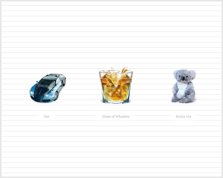 Koala, Car, Whiskey icons