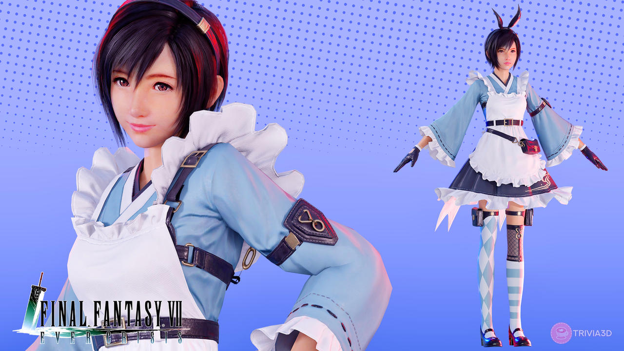 FF7 Ever Crisis - Bunny Apron Yuffie by Trivia3D on DeviantArt