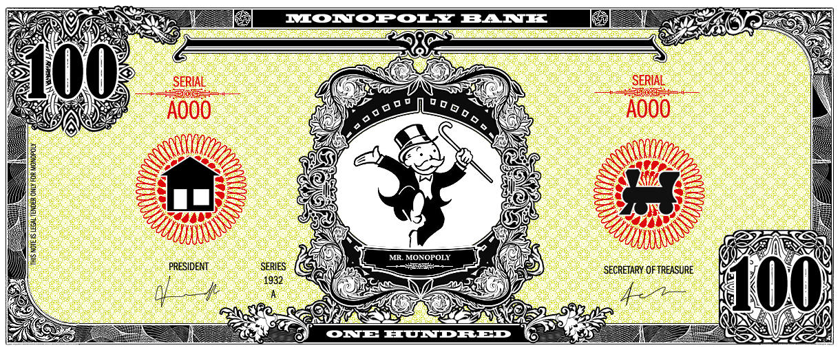 Monopoly bank note 100 poly by ironic440 on DeviantArt