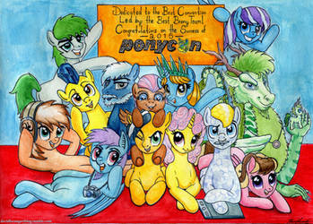 Ponycon Heads of Department - OCs Group Portrait by Invalid-David