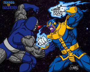 Darkseid vs Thanos by Kaywest