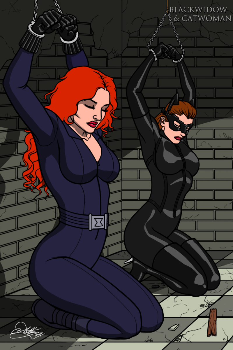 BLACKWIDOW and CATWOMAN CAPTURED COMMISSION.