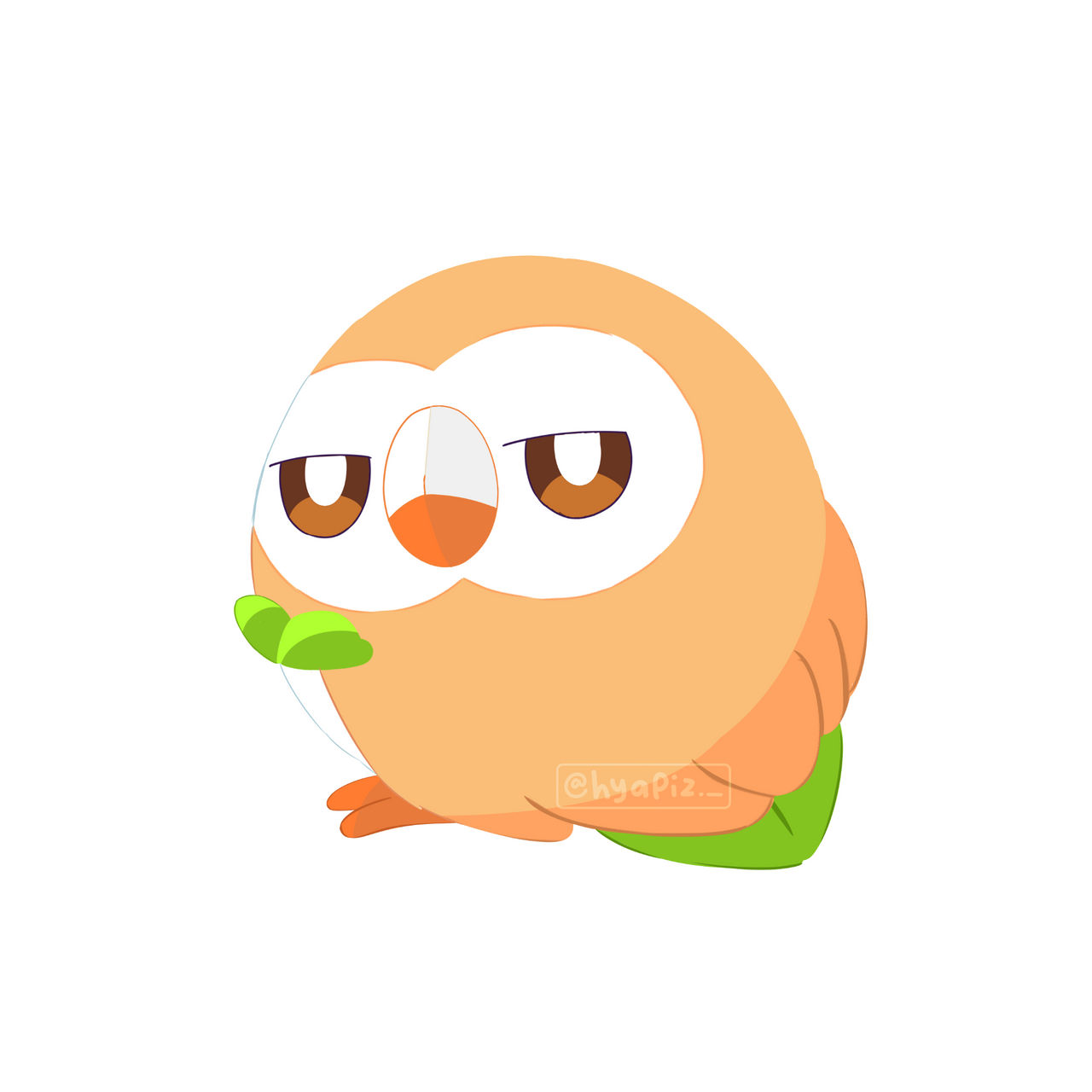 #0722 Rowlet Pokemon by Hyapiz on DeviantArt