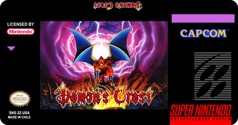 Demon's Crest Label Snes