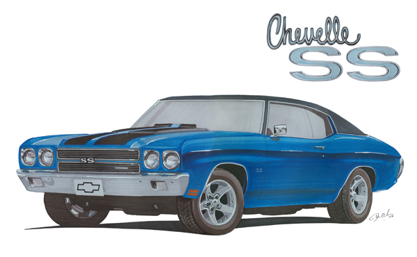 Chevy Chevelle in marker