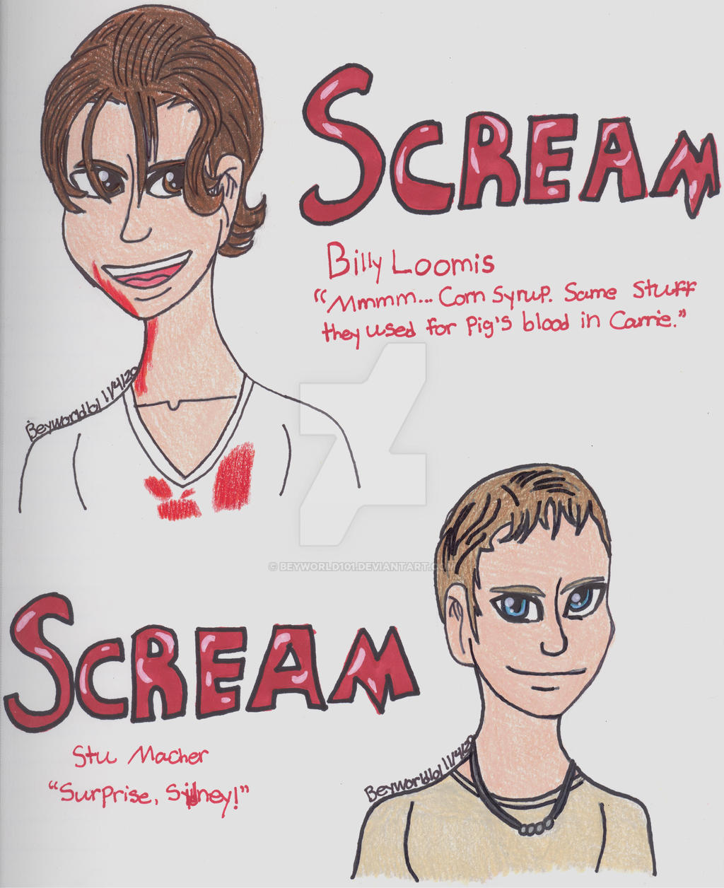 Billy Loomis and Stu Macher-Scream by Beyworld101 on DeviantArt