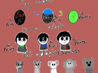 Adoptables- once bought I will do a full size vers