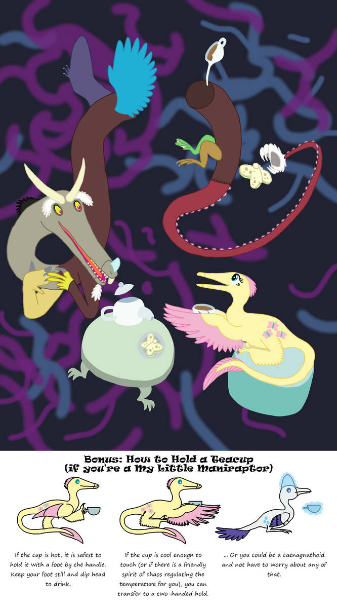 My Little Maniraptor: Tea with Chaos by Albertonykus on DeviantArt
