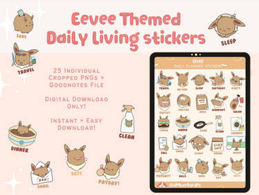 EEVEE THEMED DAILY LIVING STICKERS