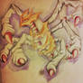 Giratina colored pencil sketch