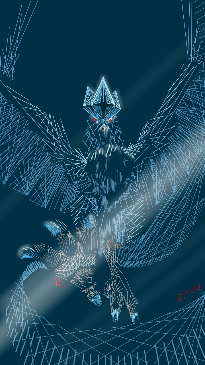 Articuno wallpaper (hatching and cross hatching)