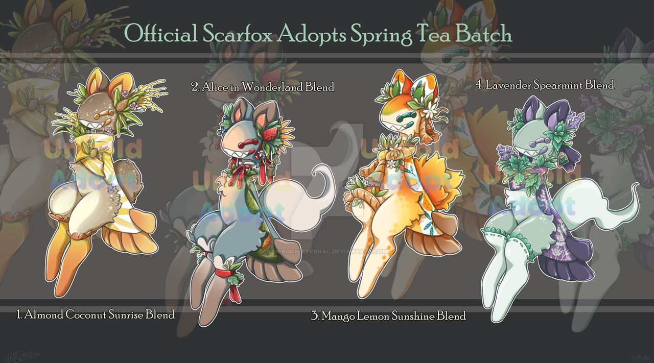 Scarfox Deviantart Official Scarfox Adopt Spring Tea Batch by Dragon-Eternal on DeviantArt