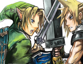 Smash Bros Fan Art - Link Vs. Cloud