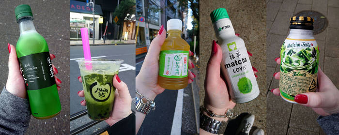 Five kinds of japanese matcha drinks