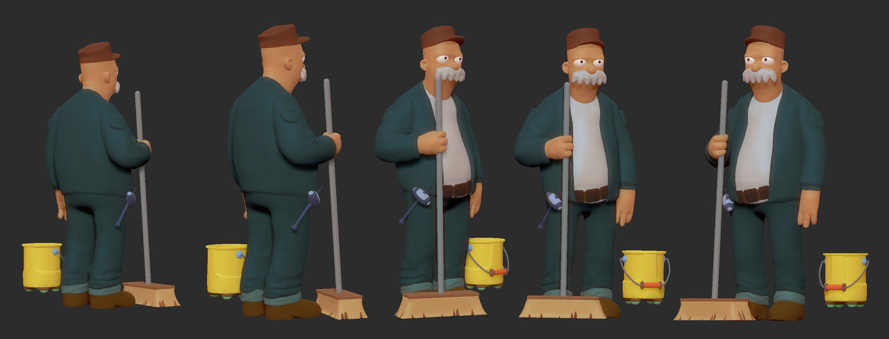 Grumpy Janitor Scruffy The Janitor by Wicz3D on DeviantArt