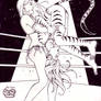 WRESTLING JUNGLE GIRL vs TIGRA by RODEL MARTIN