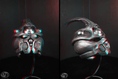 Anaglyph 3D Guyver Helmet 1