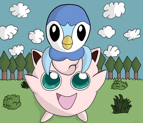 Piplup and Jigglypuff. (For Nagem1891)