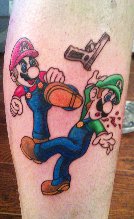 Mario vs Luigi tattoo