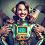 Retro vintage robot