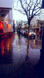 Monterey Bay in a rainy day