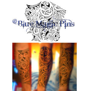 Maori-polynesian tattoo arm