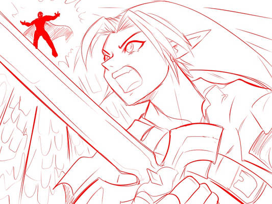 Sketched idea - Link vs Ganon - Patreon Recap