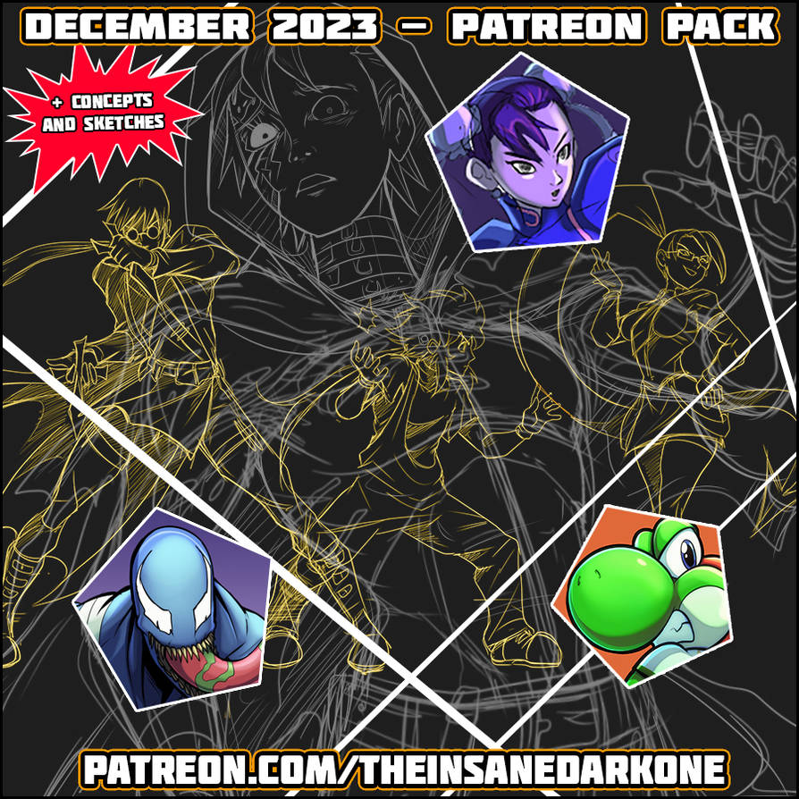 Patreon December 2023 pack now available! by TheInsaneDarkOne on DeviantArt