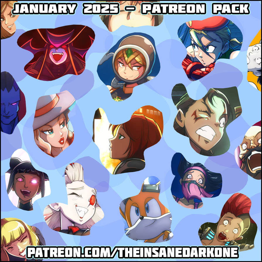 Patreon January 2025 pack now available! by TheInsaneDarkOne on DeviantArt
