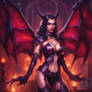 Sexy Succubus Wearing Shiny Satin Skimpy Clothing