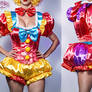 Satin Sissy Shiny Satin Sissy Long Length Clown Bl