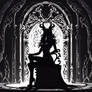 Shadowy Voluptuous Sexy Horned Female Silhouette