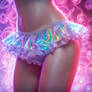 Transluscent Holographic Gossamer Ruffly Sissy Pan