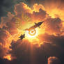 Chariot of God hidden in a Cloud of Flashing Light