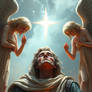 Angels administer relief to blood tears from despo