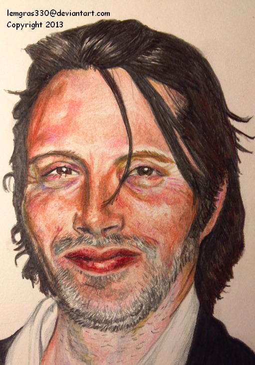 Mads Mikkelsen 1   Hannibal    Colored Pencil