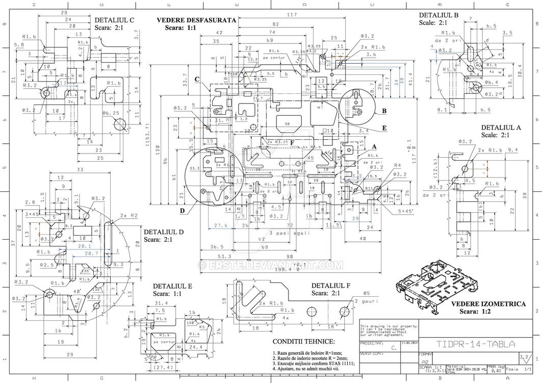 Engineering Drawing for a complex Sheet Metal Part by ERSTE on DeviantArt