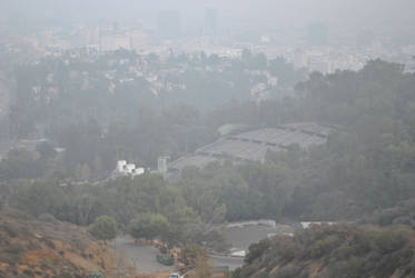 Fog rolling in over the Hollywood Bowl