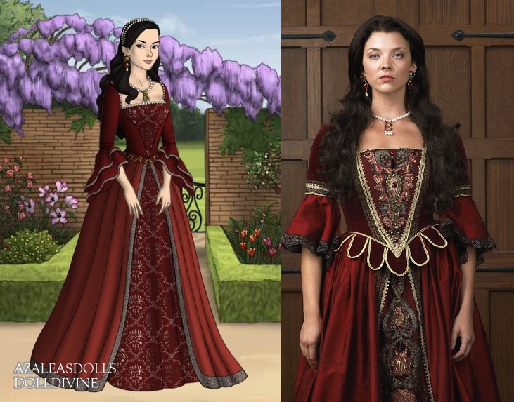 Anne's dark red dress