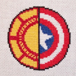 Arc Reactor x Cap's Shield Cross Stitch