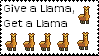 Give a Llama Get a Llama Stamp