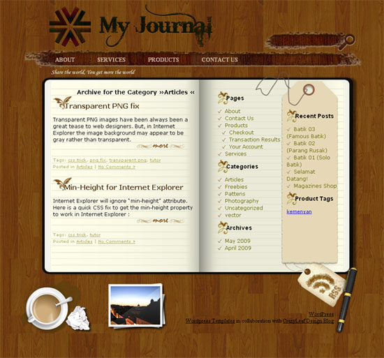 wordpress theme 'my jurnal'