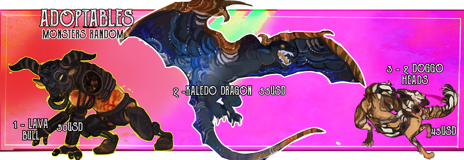 FLAT SALE /Monster Random|OPEN|(3/3) by LisaBlack89-Adopt on DeviantArt