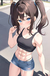 Strength in Cuteness [female muscle] ai generated