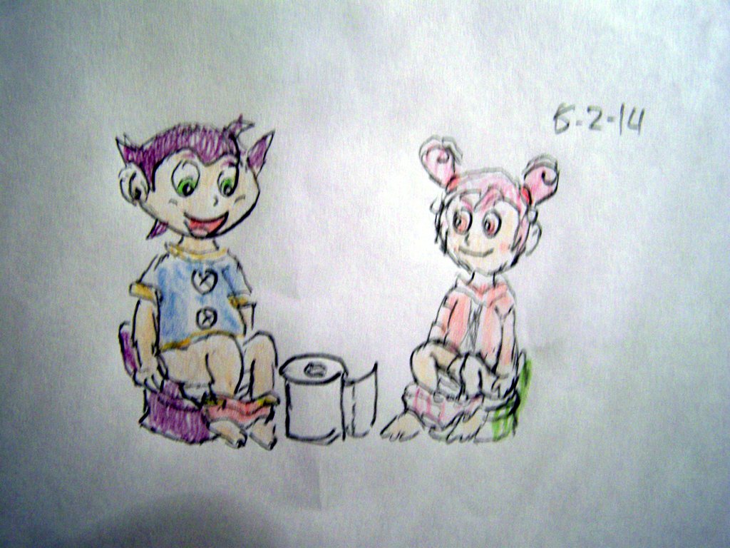 Using the potty together by BlazeHeartPanther on DeviantArt