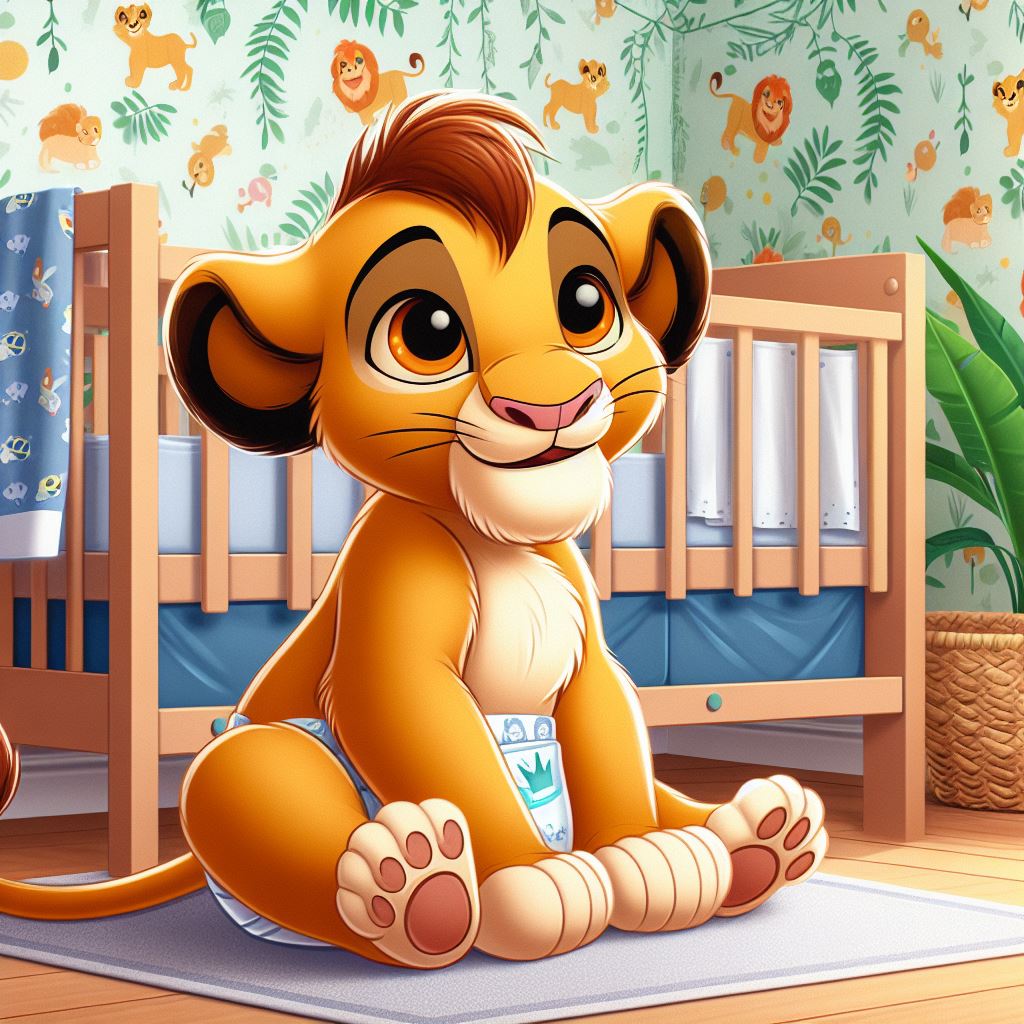 Baby Simba in the nursery (Ai) by BlazeHeartPanther on DeviantArt