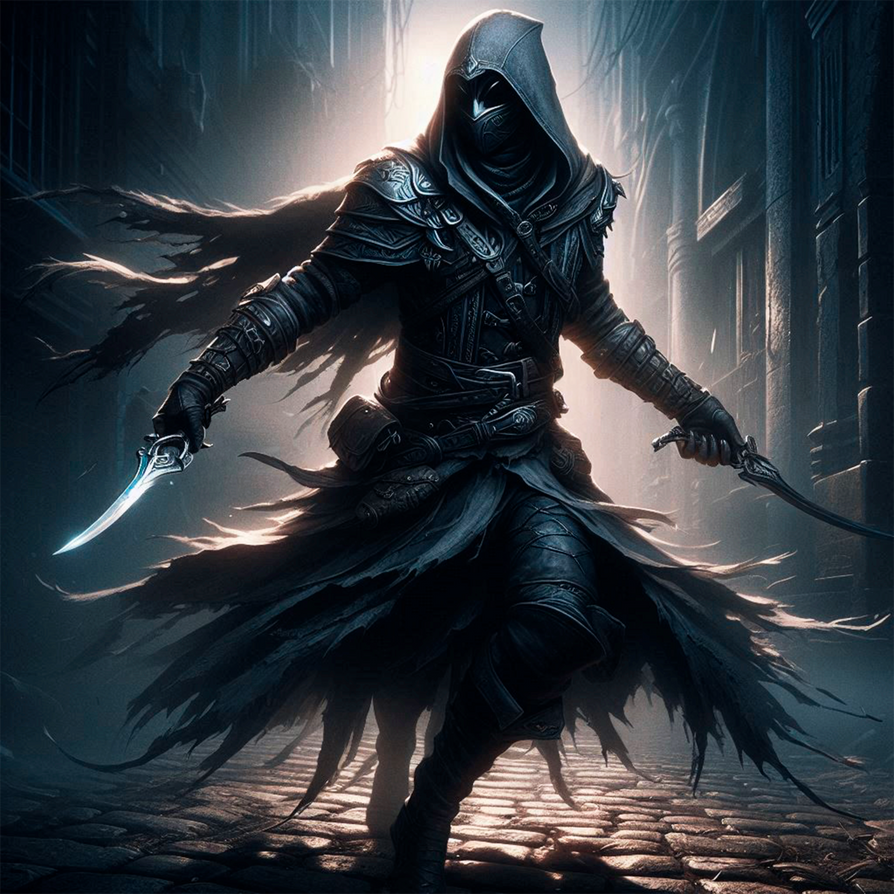 Hooded Human Assassin Masked Character Art Adopt D by Dissunder on ...